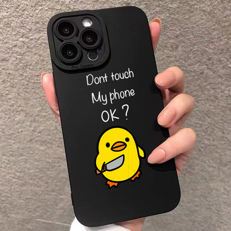 Phone Cases Xr Iphone - かわいいミニマリスト風カートゥーンダックシリコン製iPhoneケース iPhone 17、iPhone 16 Pro Max、16E、15、14、13、12、11、XS、X、XR、7、8