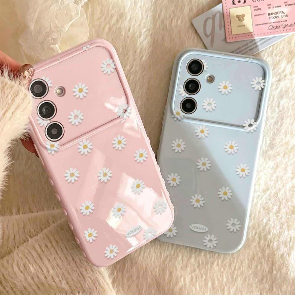 Phone Cases Galaxy A16 5G - サムスン Galaxy A57、A56、A36 5G、A35、A55、A54、A37 5G、A26、A16、A17、A15、A06、A07、A05用、かわいらしいデイジー柄のスマートフォンケース。キャンディカラーで、衝撃に強い保護カバー。