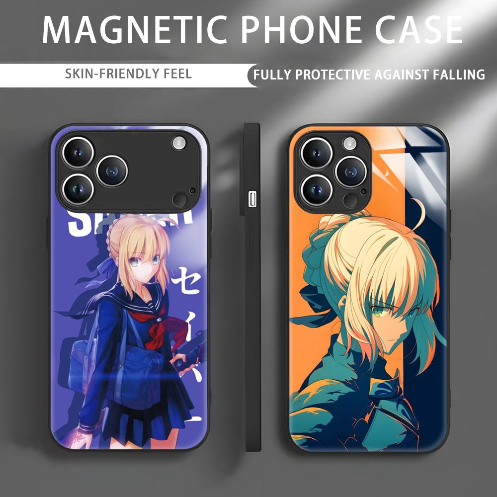 Phone Cases Xr Iphone - アニメ「Fate」Saberのスマホケース iPhone 17、16、e、15、14、13、12、11、X、XR、XS、Plus、Mini、Pro、Max対応 ガラス製マグネット式スマホケース