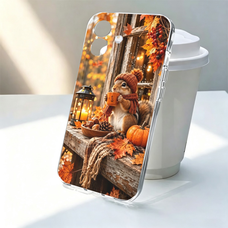 Phone Cases For Iphone 16 - 漫画動物リスシリコン製スマホケース iPhone 15 16 17 18