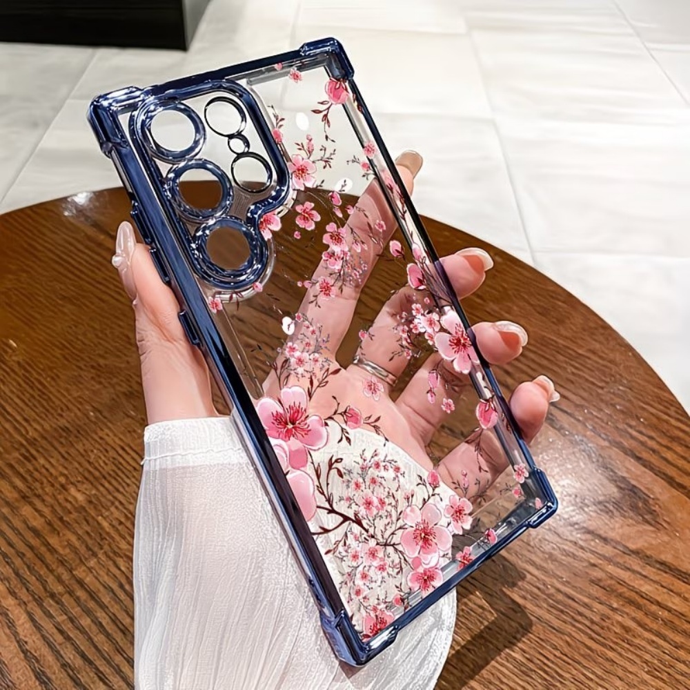 Phone Cases Galaxy A16 5G - 桜の花柄電気メッキ四隅耐衝撃スマホケース Samsung Galaxy S26 S25 S24