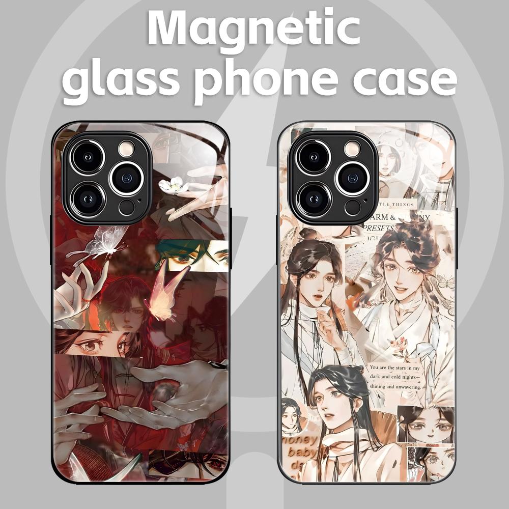 Phone Cases Xr Iphone - アニメ「天国の職人の祝福」iPhone 16/15/14/13/12/11/X/XR/XS/8 Plus/Mini/Pro/Max対応 ガラス製マグネット式スマホケース