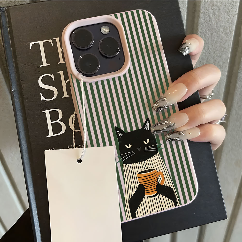面白いコーヒー猫柄ライチ柄iPhoneケース iPhone  - Phone Cases Xr Iphone のレビューと価格