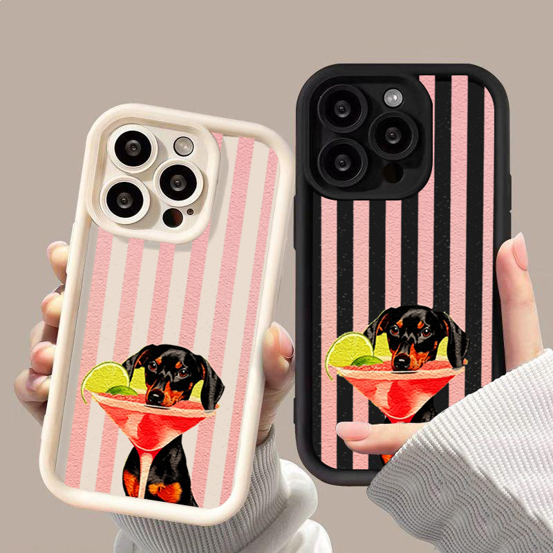 可愛い犬柄ストライププリント耐衝撃スマホケース Xiaomi - Phone Cases Xiaomi 15 のレビューと価格