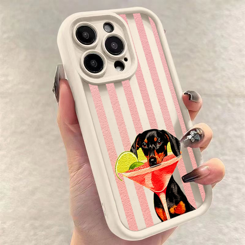 可愛い犬柄ストライププリント耐衝撃スマホケース Xiaomi - Phone Cases Xiaomi 15 のレビューと価格