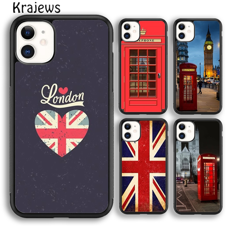 ロンドンの電話ボックスとユニオンジャック柄のiPhoneケー - Phone Cases London のレビューと価格